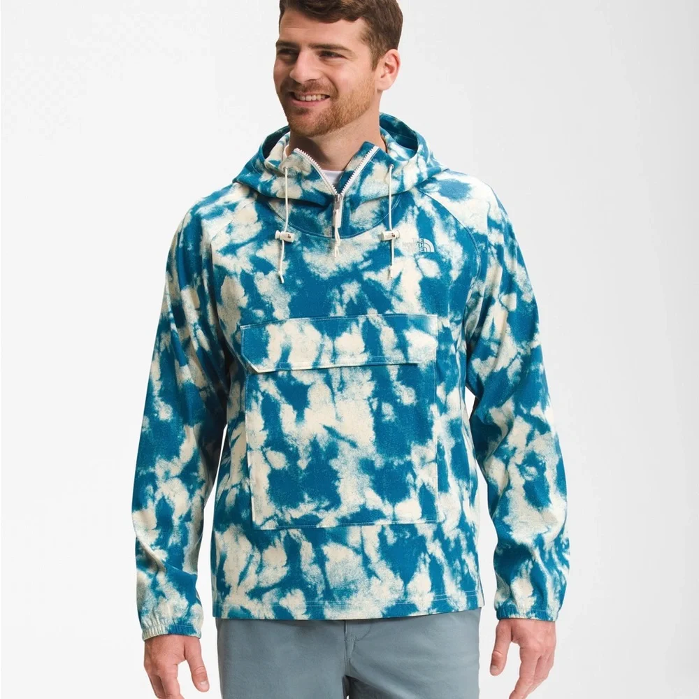 The North Face Printed Class V Pullover Anorak in Vintage Indigo Mushroom Abyss